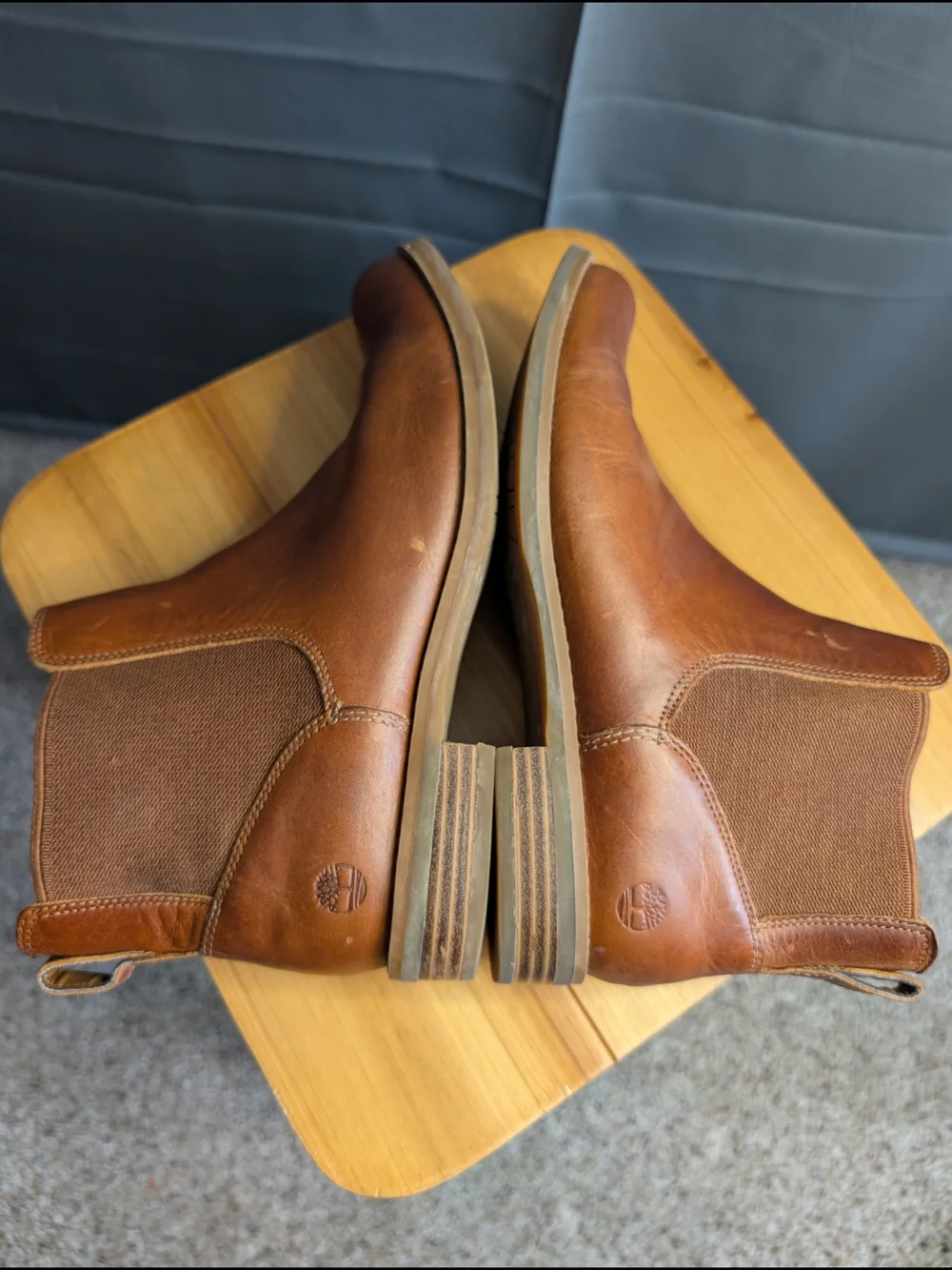 Timberland Magby Low Chelsea Boots Tan Leather Womens Size 8.5